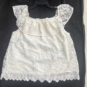 BB Dakota Ivory Lace Peplum Top *NWOT size small